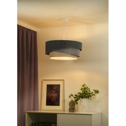 Duolla - Hängeleuchte KOBO ECO RECYCLING 1xE27/15W/230V d 45 cm grün/grau/cremefarben
