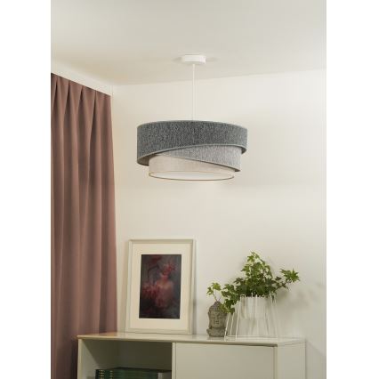 Duolla - Hängeleuchte KOBO ECO RECYCLING 1xE27/15W/230V d 45 cm grün/grau/cremefarben