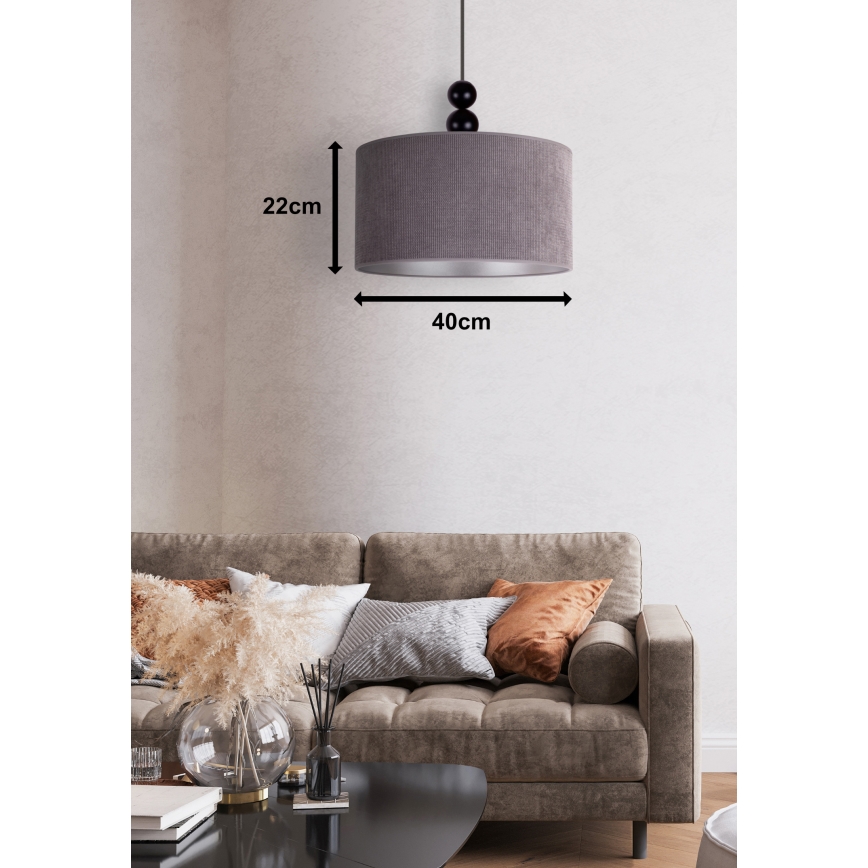 Duolla - Hängeleuchte LYON 1xE27/15W/230V d 40 cm grau