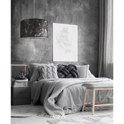 Duolla - Hängeleuchte MARBLE 1xE27/40W/230V d 45 cm schwarz/weiß