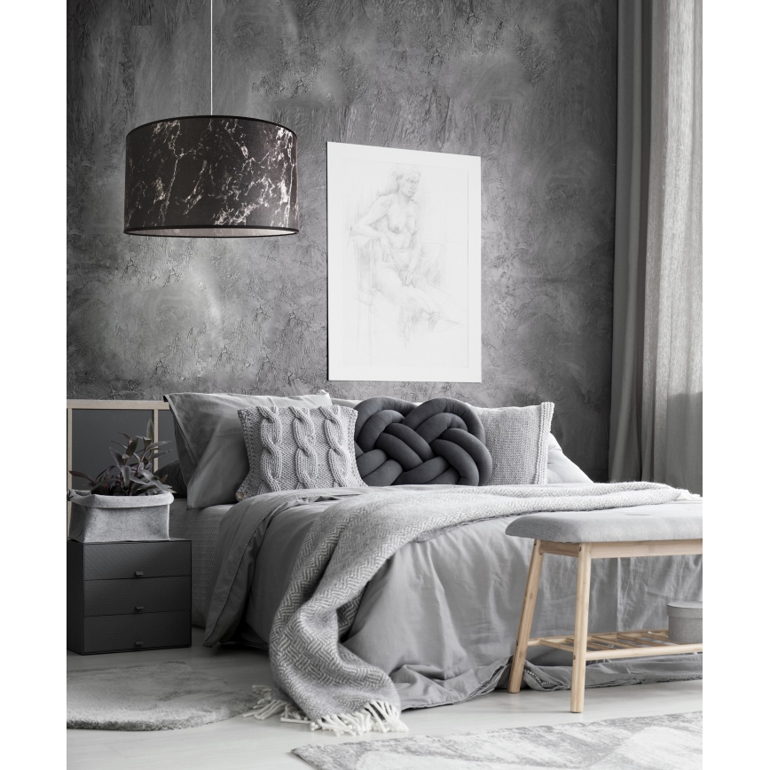 Duolla - Hängeleuchte MARBLE 1xE27/40W/230V d 45 cm schwarz/weiß