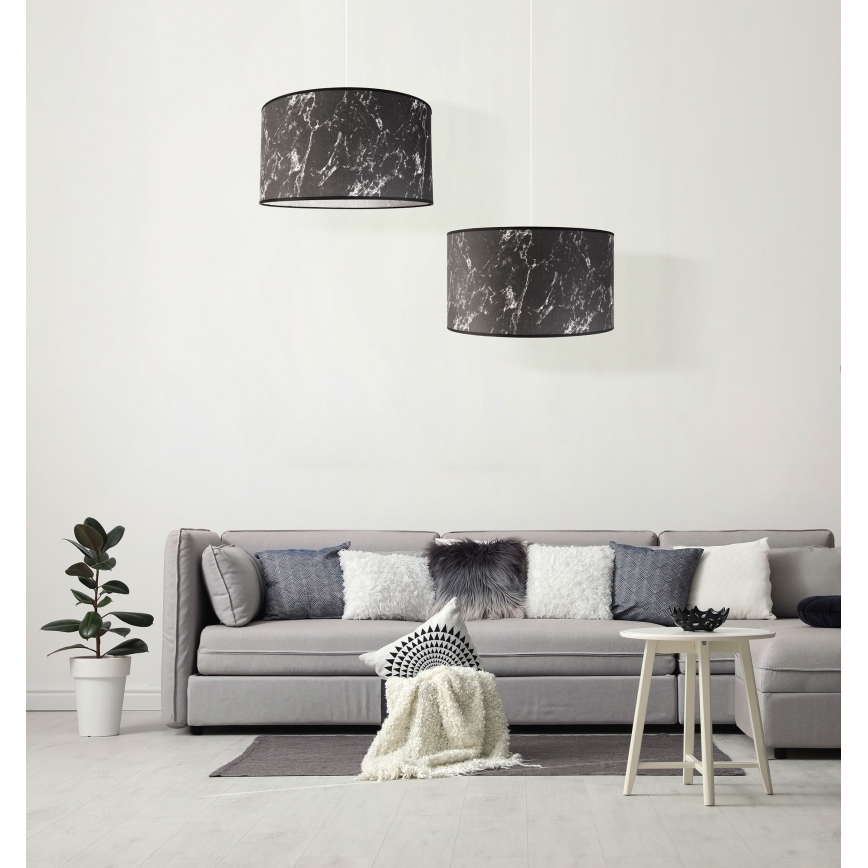 Duolla - Hängeleuchte MARBLE 1xE27/40W/230V d 45 cm schwarz/weiß