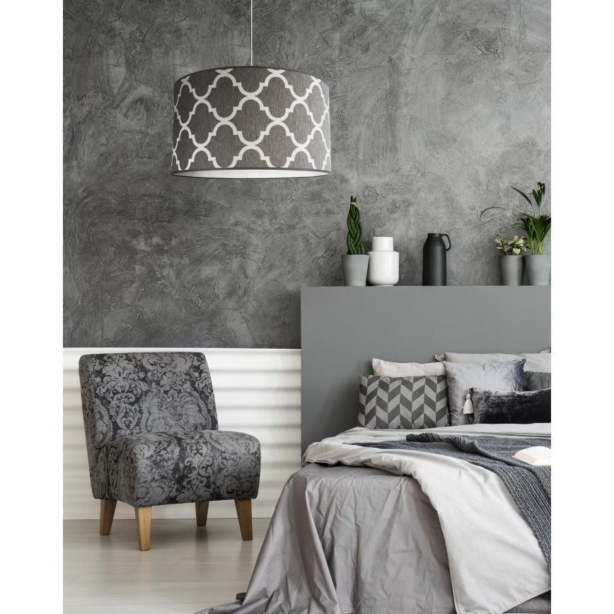Duolla - Hängeleuchte MAROKO 1xE27/40W/230V d 45 cm grau/weiß