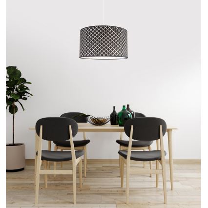 Duolla - Hängeleuchte MAROKO 1xE27/40W/230V d 45 cm schwarz/weiß