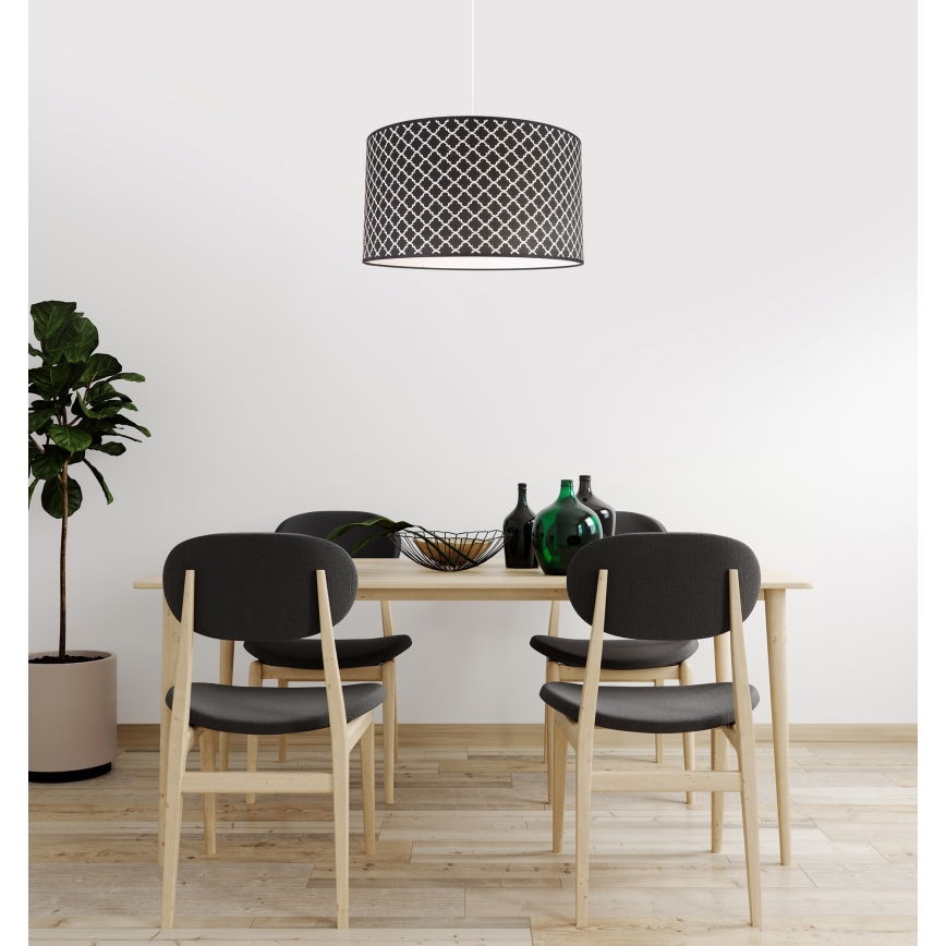 Duolla - Hängeleuchte MAROKO 1xE27/40W/230V d 45 cm schwarz/weiß