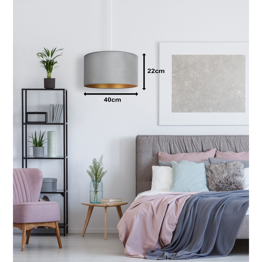 Duolla - Hängeleuchte ROLLER 1xE27/15W/230V Leuchte d 40 cm grün/golden