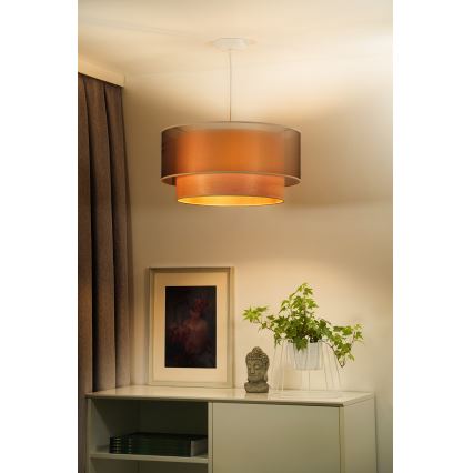 Duolla - Hängeleuchte WOOD BOHO 1xE27/15W/230V d 45 cm kupfern/beige