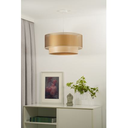 Duolla - Hängeleuchte WOOD BOHO 1xE27/15W/230V d 45 cm kupfern/beige