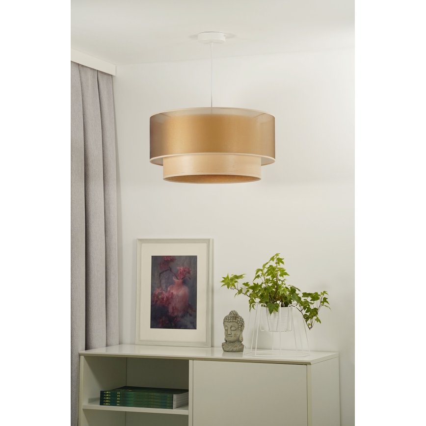 Duolla - Hängeleuchte WOOD BOHO 1xE27/15W/230V d 45 cm kupfern/beige