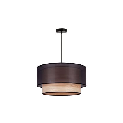 Duolla - Hängeleuchte WOOD BOHO 1xE27/15W/230V d 45 cm schwarz/beige