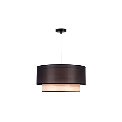 Duolla - Hängeleuchte WOOD BOHO 1xE27/15W/230V d 45 cm schwarz/beige
