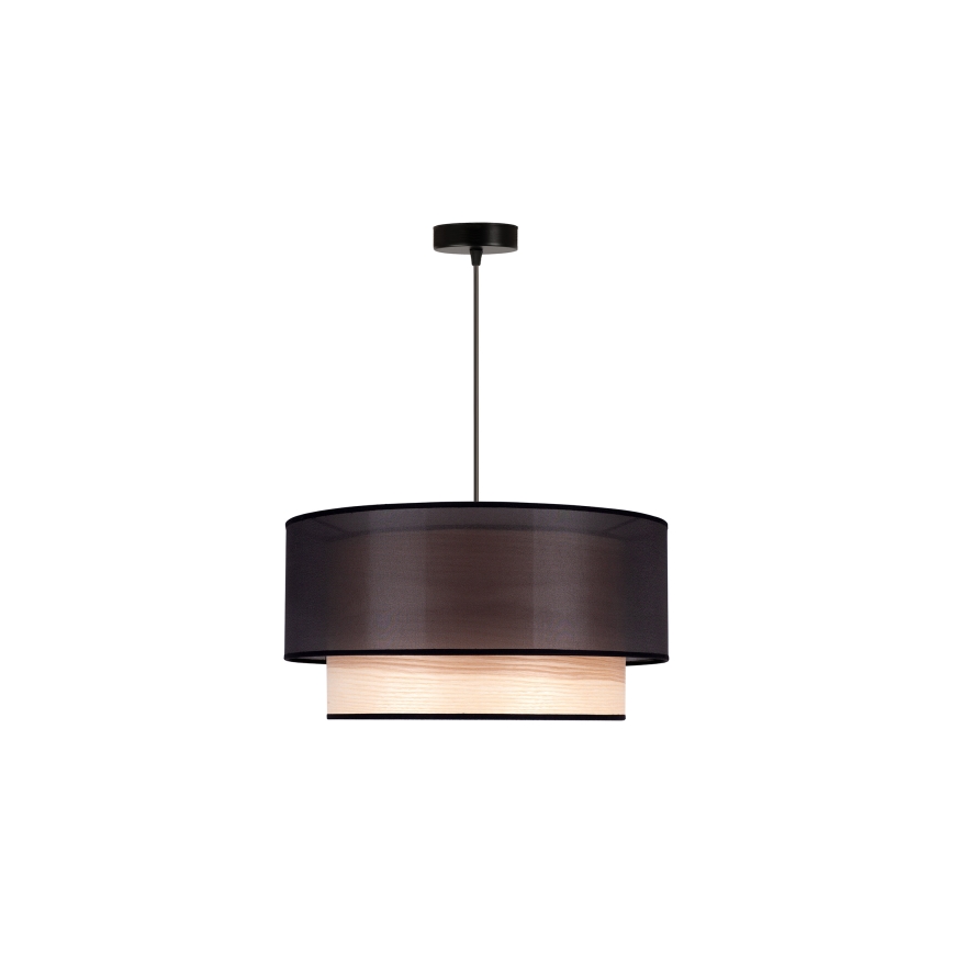 Duolla - Hängeleuchte WOOD BOHO 1xE27/15W/230V d 45 cm schwarz/beige