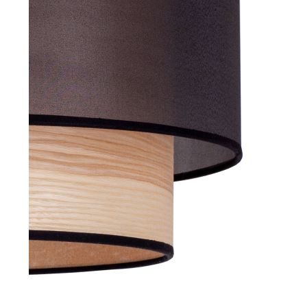 Duolla - Hängeleuchte WOOD BOHO 1xE27/15W/230V d 45 cm schwarz/beige