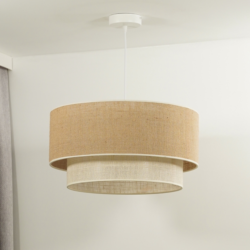 Duolla - Hängeleuchte YUTE BOHO 1xE27/15W/230V d 45 cm braun/cremefarben