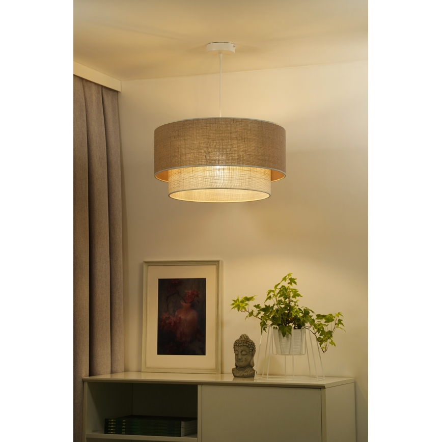Duolla - Hängeleuchte YUTE BOHO 3xE27/15W/230V d 60 cm braun/cremefarben