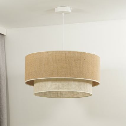Duolla - Hängeleuchte YUTE BOHO 3xE27/15W/230V d 60 cm braun/cremefarben