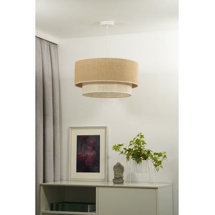 Duolla - Hängeleuchte YUTE BOHO 3xE27/15W/230V d 60 cm braun/cremefarben