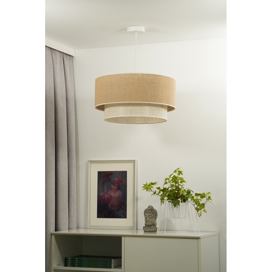 Duolla - Hängeleuchte YUTE BOHO 3xE27/15W/230V d 60 cm braun/cremefarben