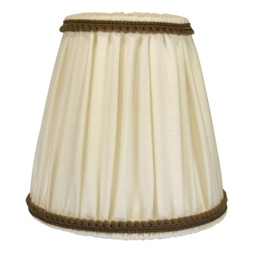 Duolla - Lampenschirm für Tisch- und Stehleuchten E27 d 15 cm cremefarben/braun