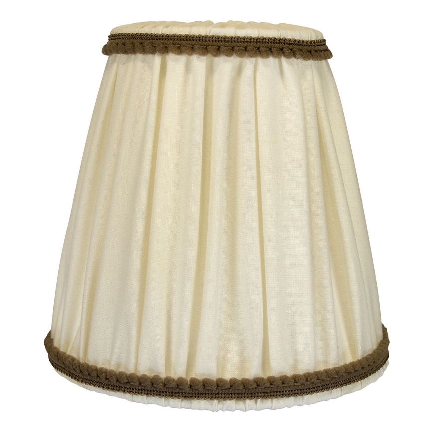 Duolla - Lampenschirm für Tisch- und Stehleuchten E27 d 15 cm cremefarben/braun