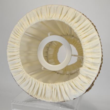 Duolla - Lampenschirm für Tisch- und Stehleuchten E27 d 15 cm cremefarben/braun