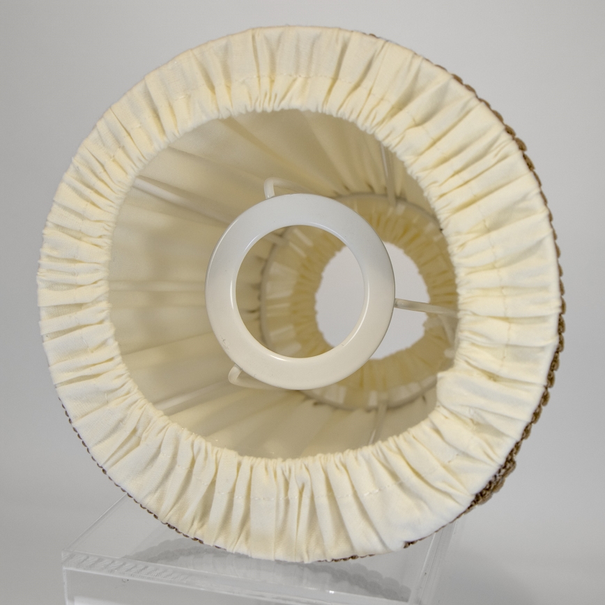 Duolla - Lampenschirm für Tisch- und Stehleuchten E27 d 15 cm cremefarben/braun