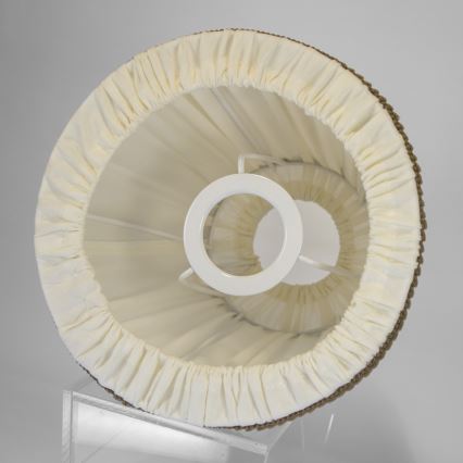 Duolla - Lampenschirm für Tisch- und Stehleuchten E27 d 18,5 cm cremefarben/braun