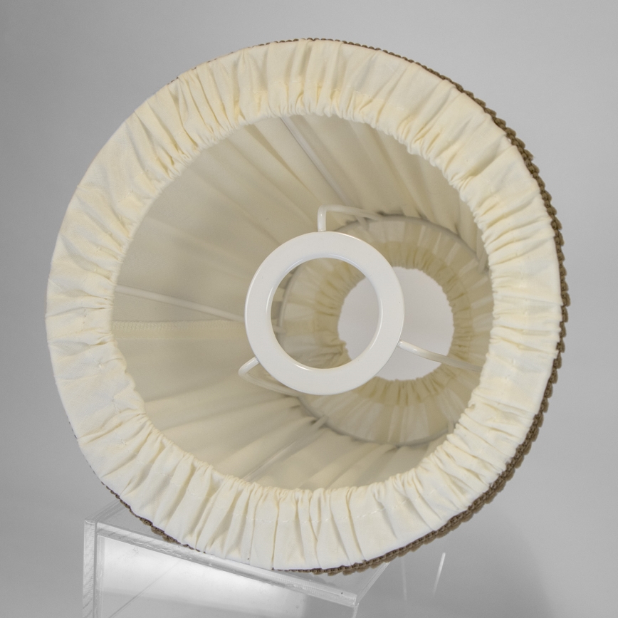 Duolla - Lampenschirm für Tisch- und Stehleuchten E27 d 18,5 cm cremefarben/braun