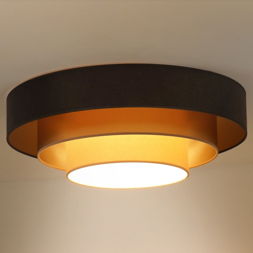 Duolla - LED-Deckenleuchte LUNETA LED/26W/230V d 60 cm 4000K braun/golden/cremefarben