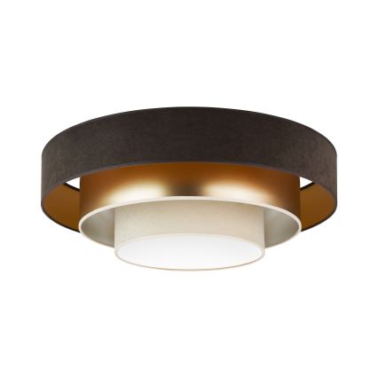 Duolla - LED-Deckenleuchte LUNETA LED/26W/230V d 60 cm 4000K braun/golden/cremefarben