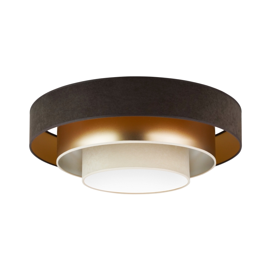 Duolla - LED-Deckenleuchte LUNETA LED/26W/230V d 60 cm 4000K braun/golden/cremefarben