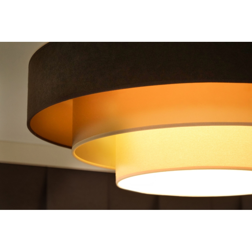 Duolla - LED-Deckenleuchte LUNETA LED/26W/230V d 60 cm 4000K braun/golden/cremefarben