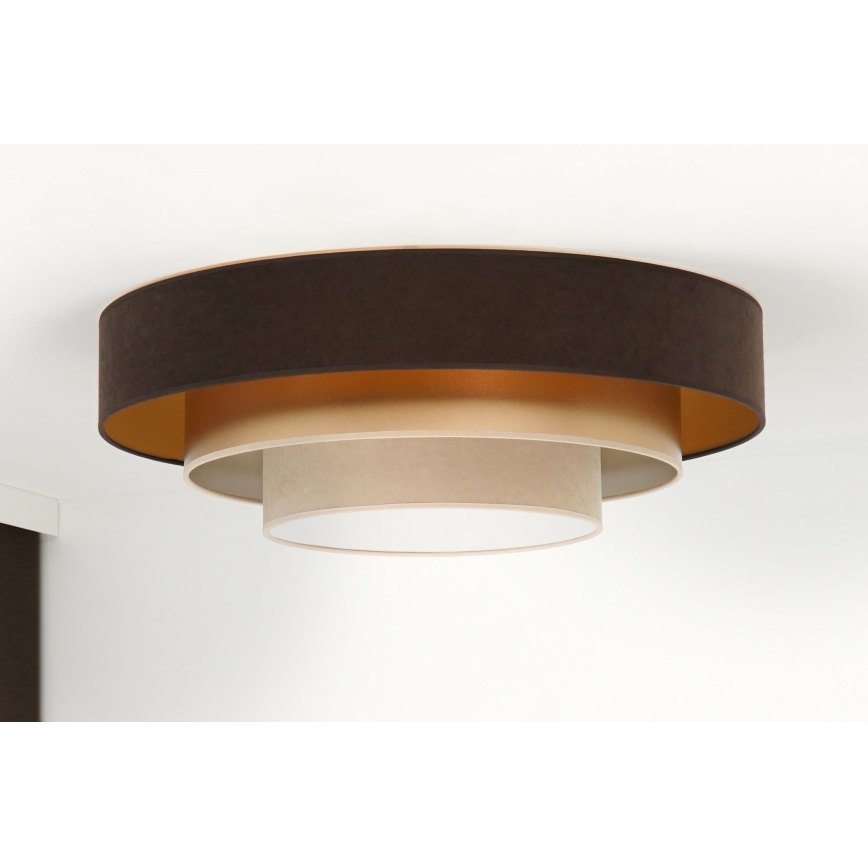 Duolla - LED-Deckenleuchte LUNETA LED/26W/230V d 60 cm 4000K braun/golden/cremefarben