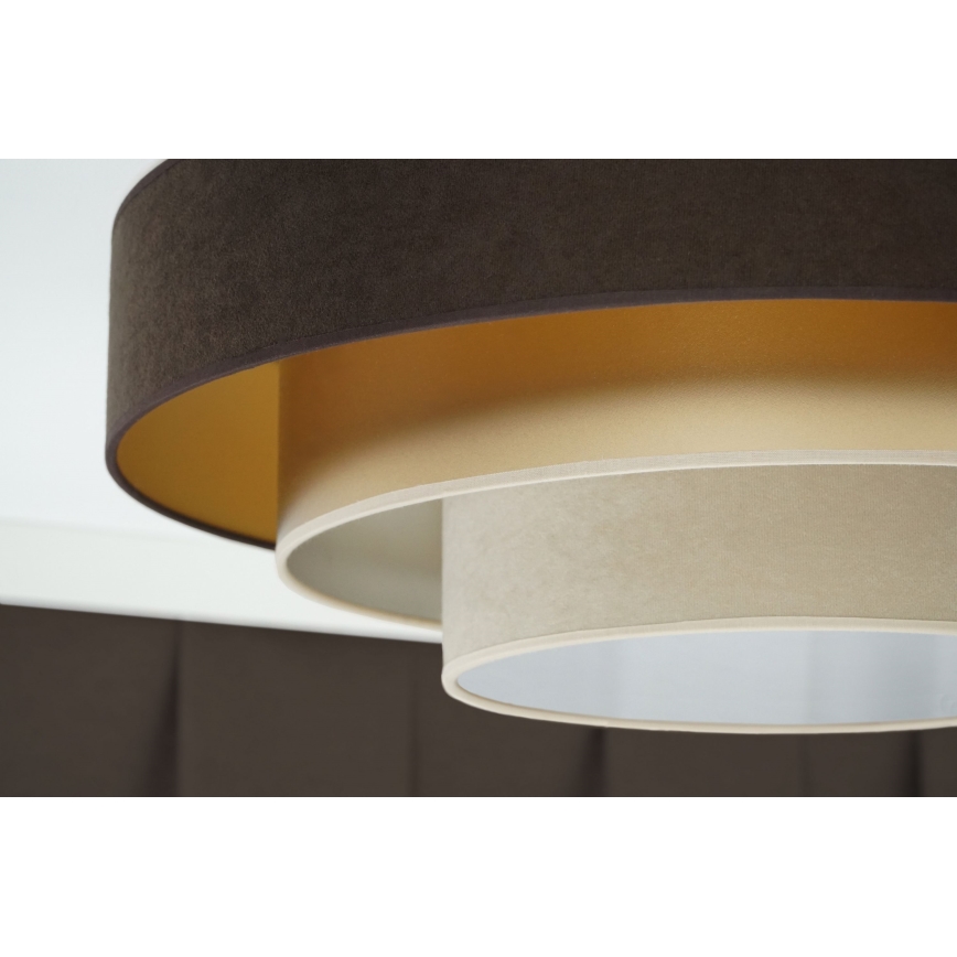 Duolla - LED-Deckenleuchte LUNETA LED/26W/230V d 60 cm 4000K braun/golden/cremefarben