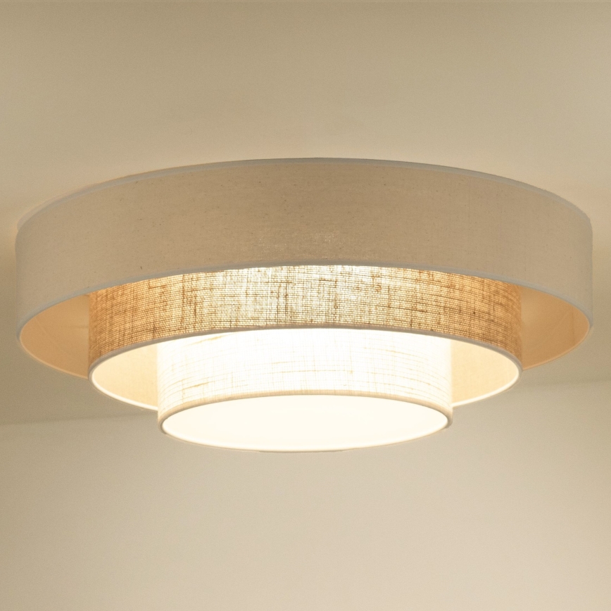 Duolla - LED-Deckenleuchte LUNETA LED/26W/230V d 60 cm 4000K cremefarben/braun