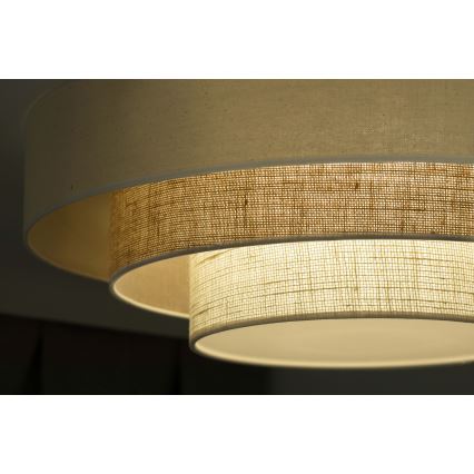 Duolla - LED-Deckenleuchte LUNETA LED/26W/230V d 60 cm 4000K cremefarben/braun
