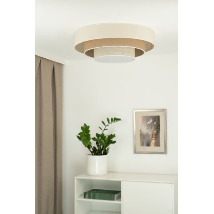 Duolla - LED-Deckenleuchte LUNETA LED/26W/230V d 60 cm 4000K cremefarben/braun