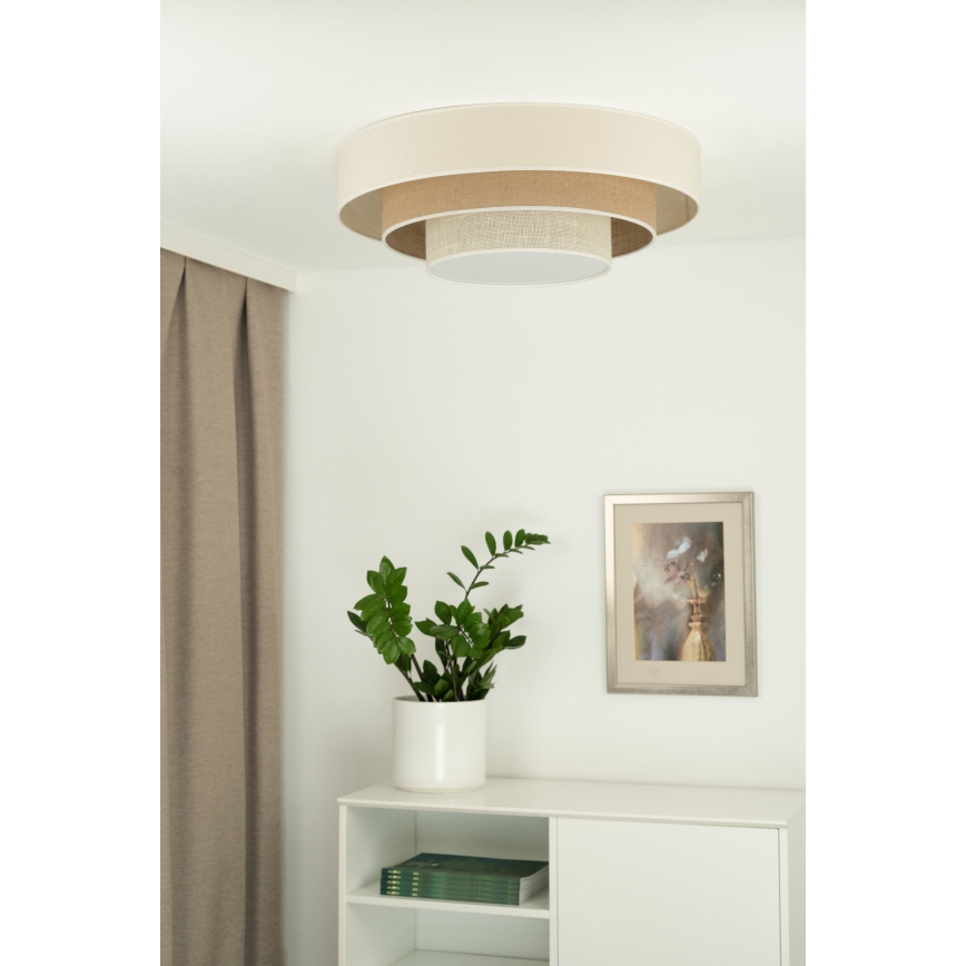 Duolla - LED-Deckenleuchte LUNETA LED/26W/230V d 60 cm 4000K cremefarben/braun
