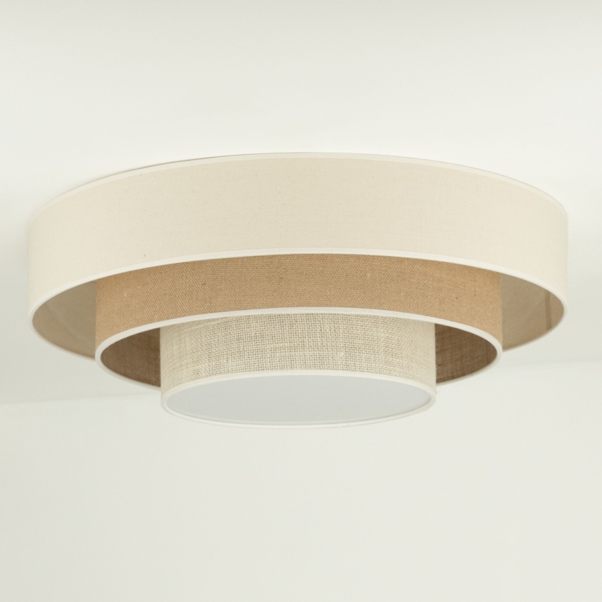 Duolla - LED-Deckenleuchte LUNETA LED/26W/230V d 60 cm 4000K cremefarben/braun
