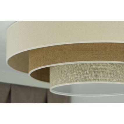 Duolla - LED-Deckenleuchte LUNETA LED/26W/230V d 60 cm 4000K cremefarben/braun
