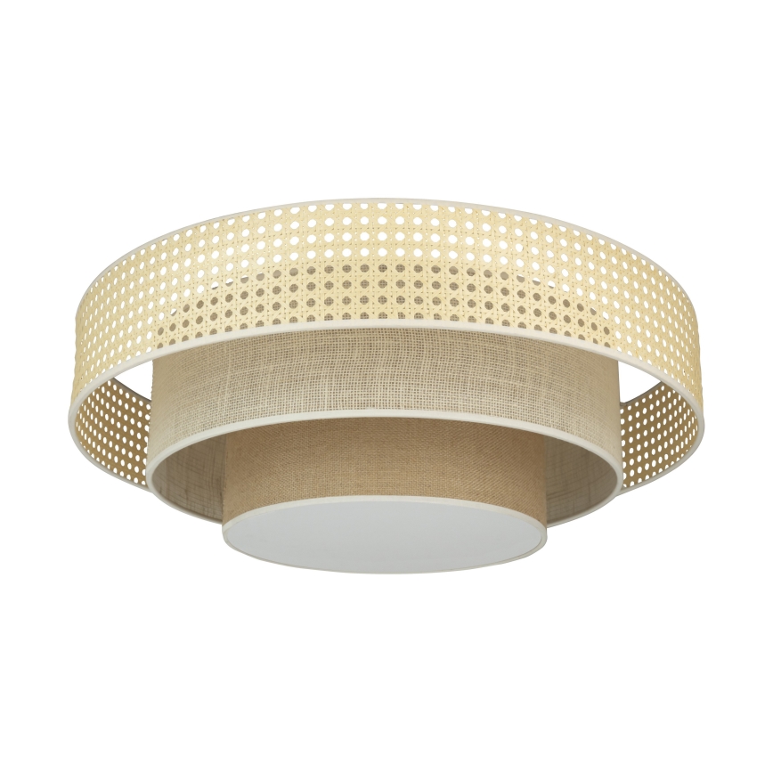 Duolla - LED-Deckenleuchte LUNETA LED/26W/230V d 60 cm 4000K Rattan/beige/braun