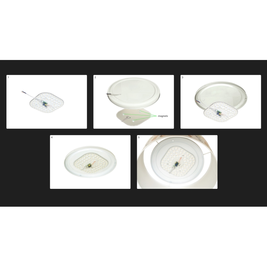 Duolla - LED-Deckenleuchte LUNETA LED/26W/230V d 60 cm 4000K Rattan/beige/braun