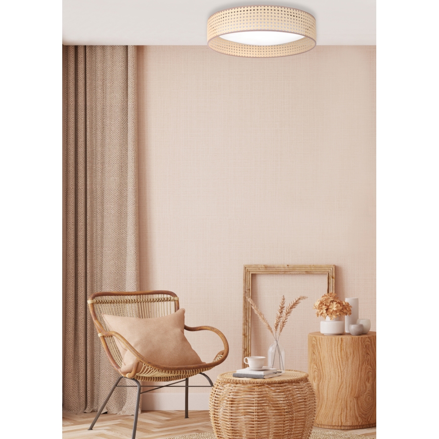 Duolla - LED-Deckenleuchte ROLLER LED/24W/230V d 45 cm Rattan