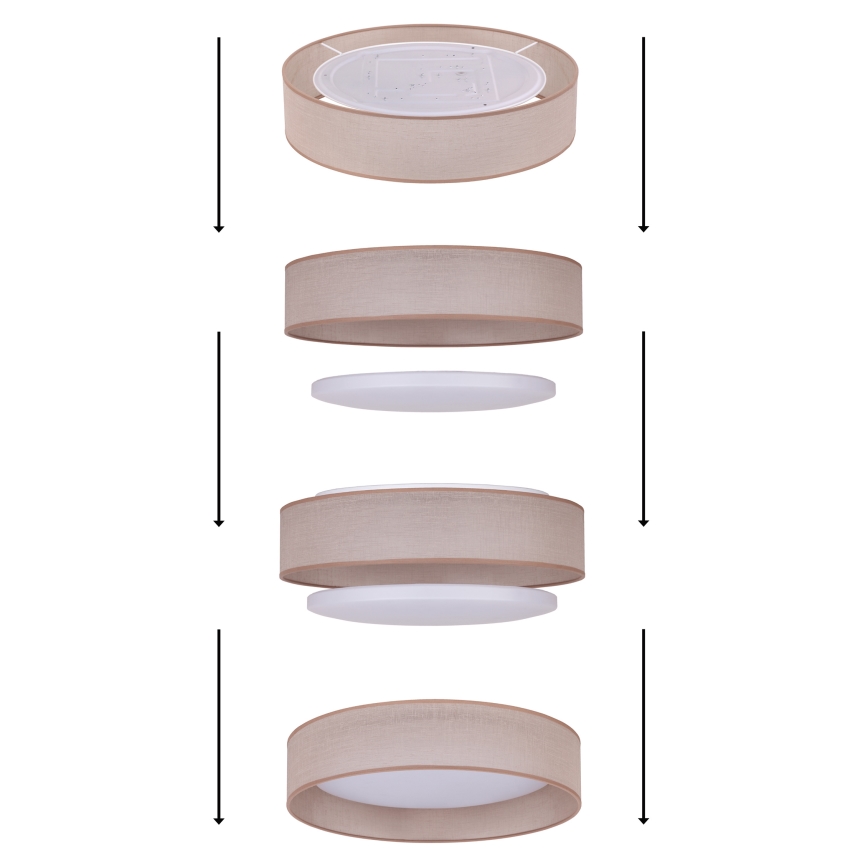Duolla - LED-Deckenleuchte ROLLER LED/24W/230V d 45 cm Rattan