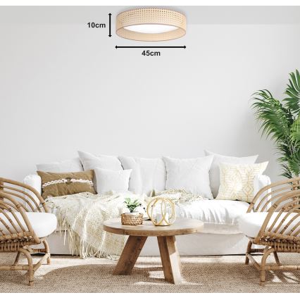 Duolla - LED-Deckenleuchte ROLLER LED/24W/230V d 45 cm Rattan