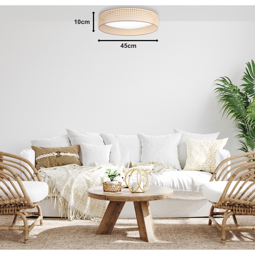 Duolla - LED-Deckenleuchte ROLLER LED/24W/230V d 45 cm Rattan