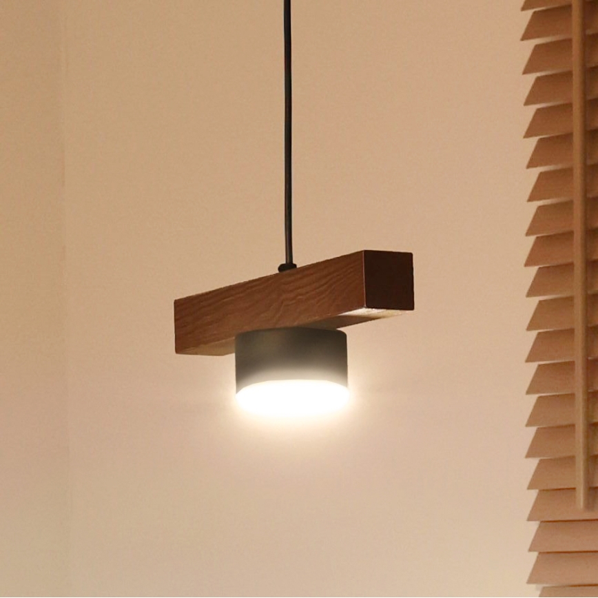 Duolla - Pendelleuchte an Kabel IRONLINE 1xGX53/3W/230V Kiefer/Eiche/Schwarz