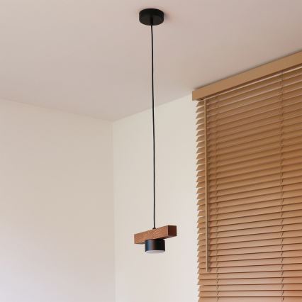 Duolla - Pendelleuchte an Kabel IRONLINE 1xGX53/3W/230V Kiefer/Eiche/Schwarz