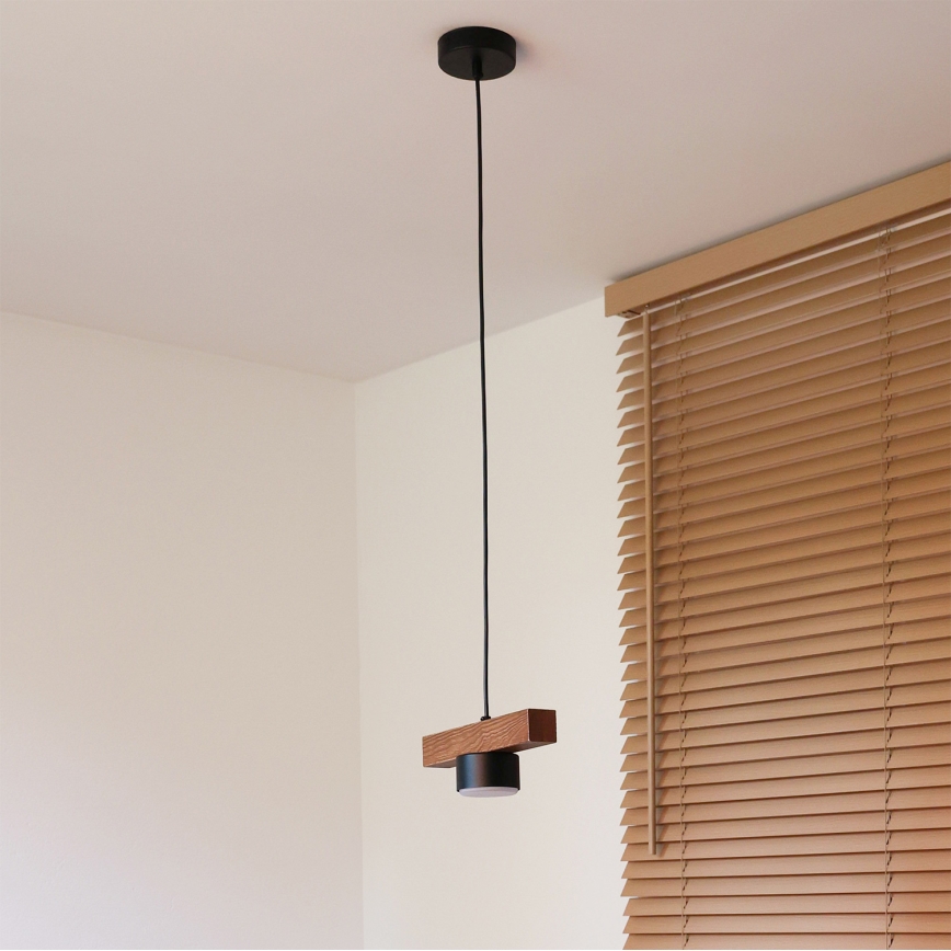 Duolla - Pendelleuchte an Kabel IRONLINE 1xGX53/3W/230V Kiefer/Eiche/Schwarz