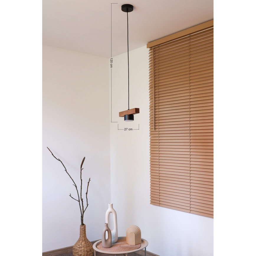 Duolla - Pendelleuchte an Kabel IRONLINE 1xGX53/3W/230V Kiefer/Eiche/Schwarz